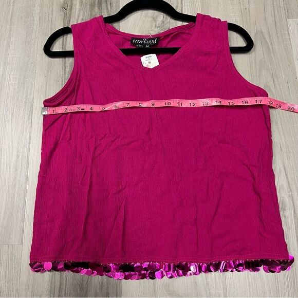 Carol Little Sport hot pink tank with sequins sz M petites Tandoori Star - Picture 4 of 10